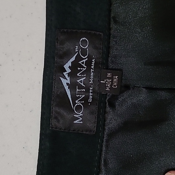 Montanaco dark green leather maxi skirt with side zipper size Large - Picture 4 of 9